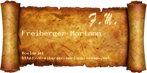 Freiberger Mariann névjegykártya