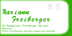mariann freiberger business card